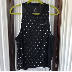 Nike black tank top with white stars